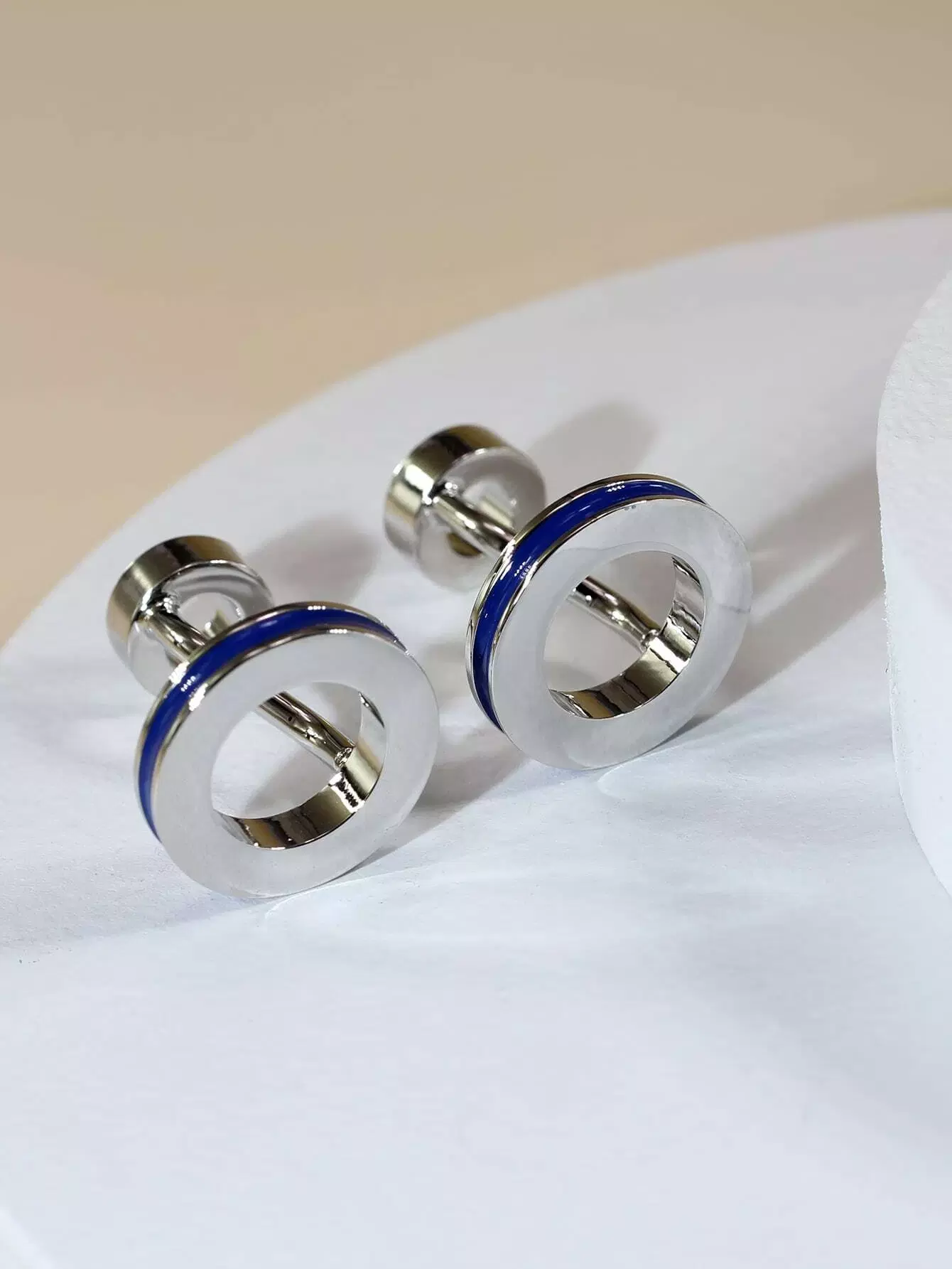 1pair Men Round Design Cufflinks - Image 3