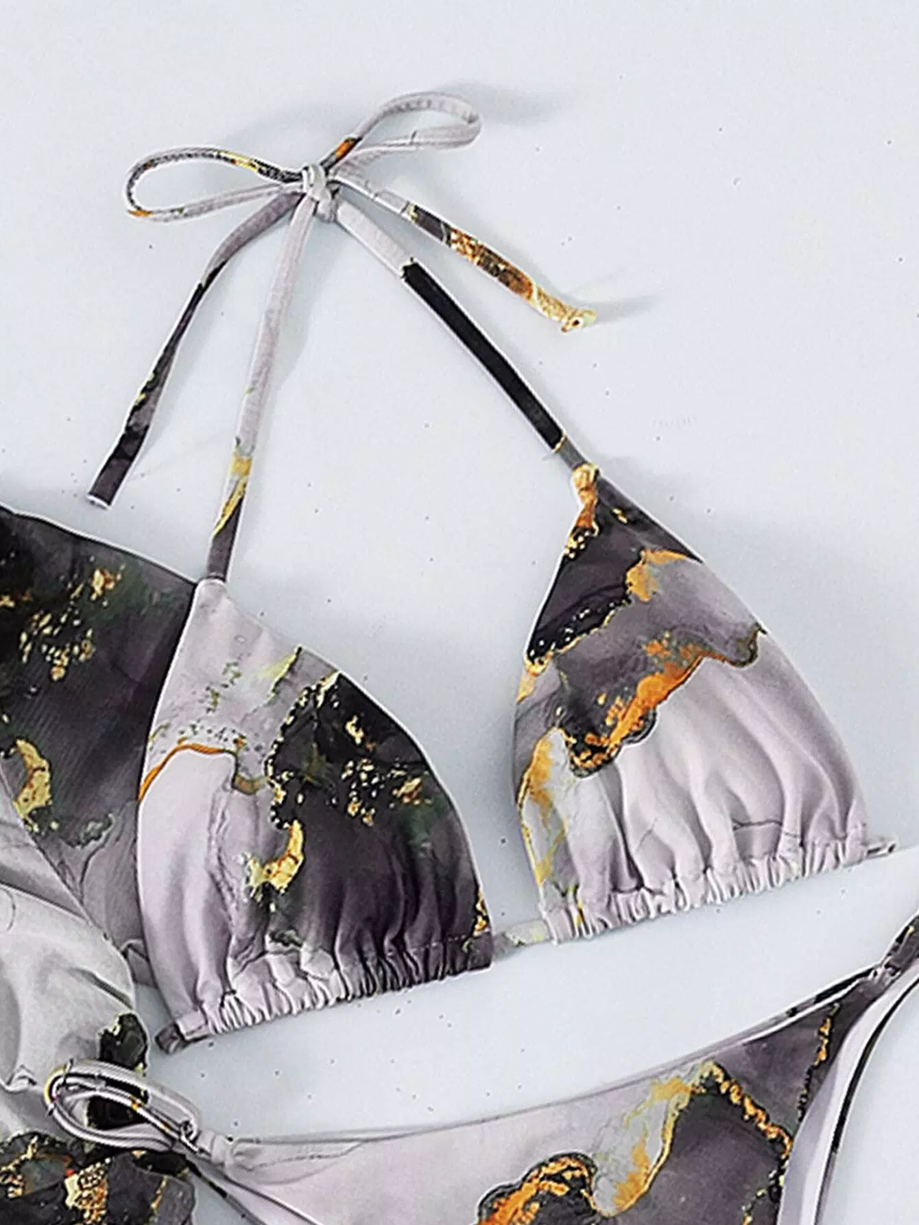 4pack Marble Print Bikini Swimsuit & Cover Up Set - Image 4