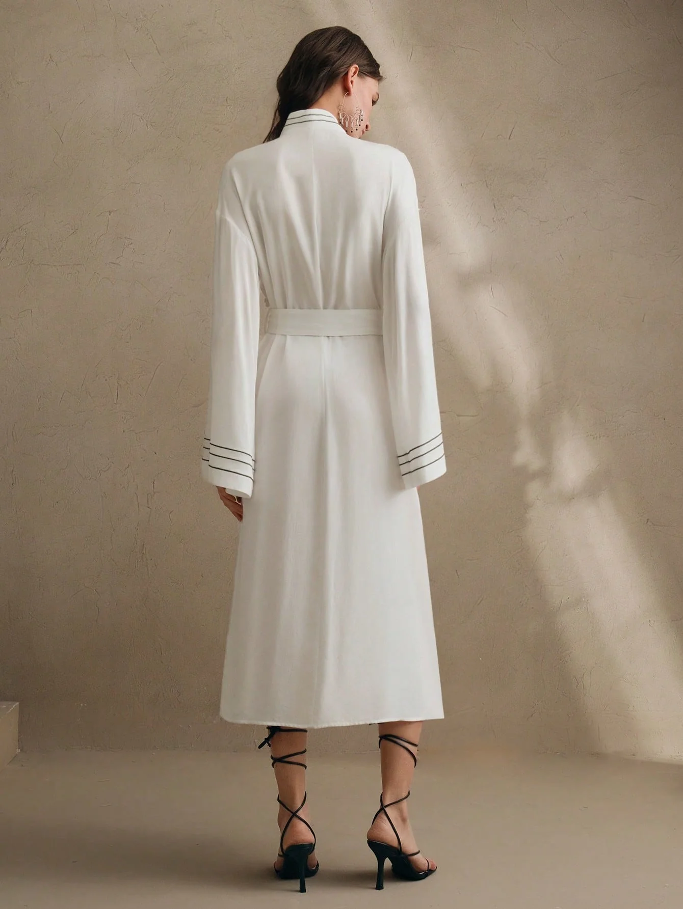 Anewsta White Embroidered Handmade Beaded New Style Dress - Image 6