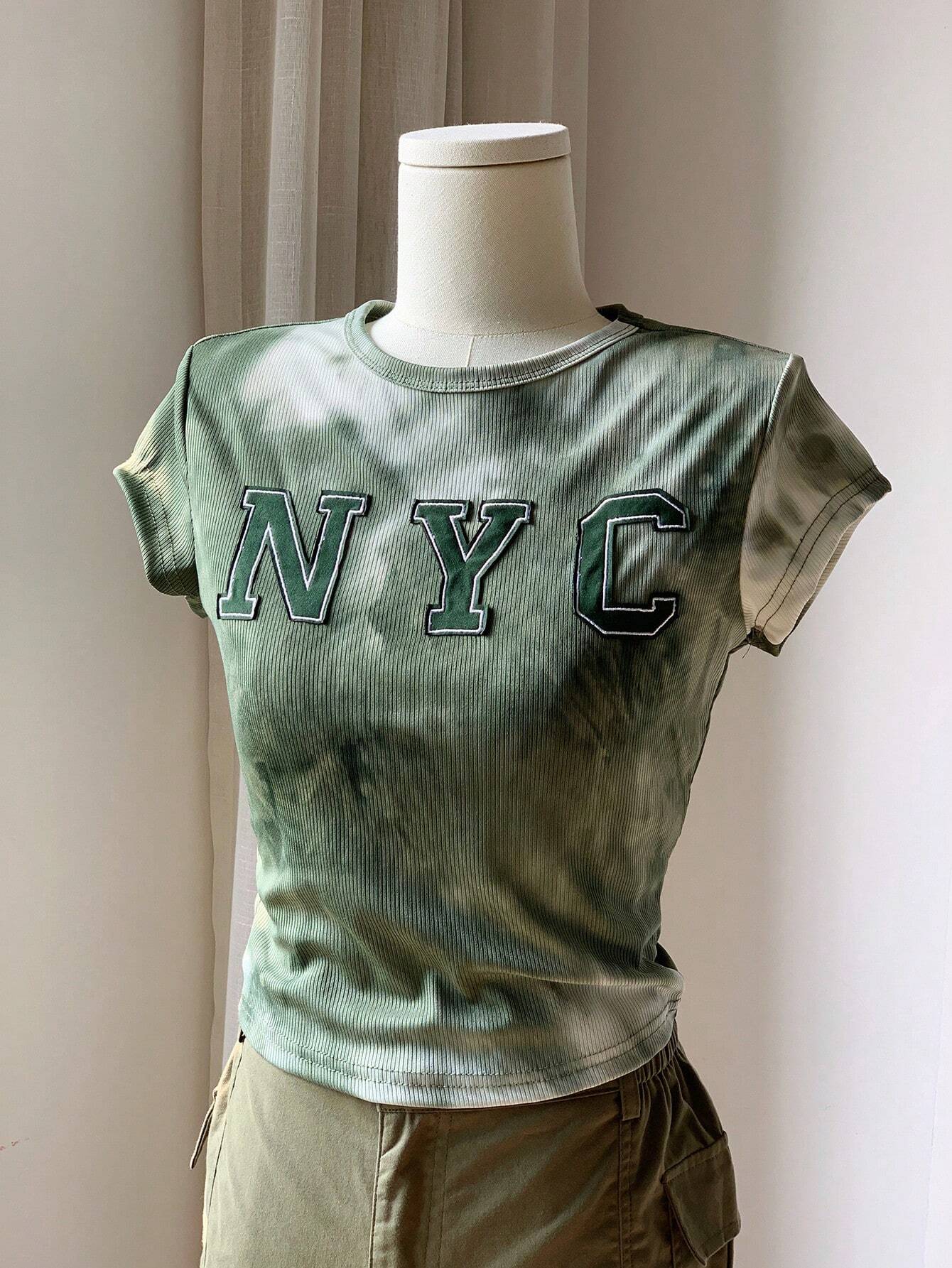 Comfortcana Women's Stylish Vintage Tie Dye Nyc Bodycon T-Shirt - Image 4