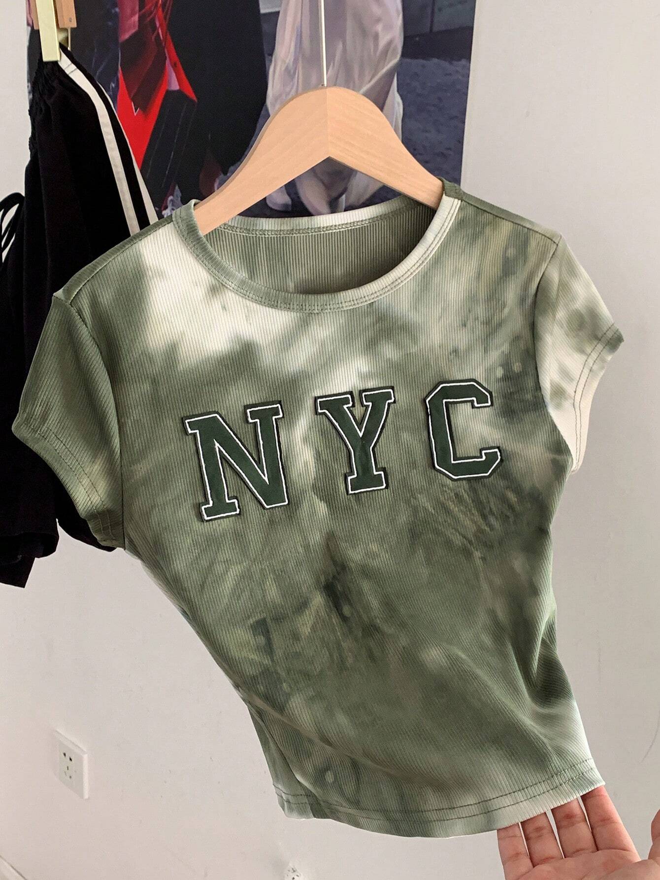 Comfortcana Women's Stylish Vintage Tie Dye Nyc Bodycon T-Shirt - Image 6