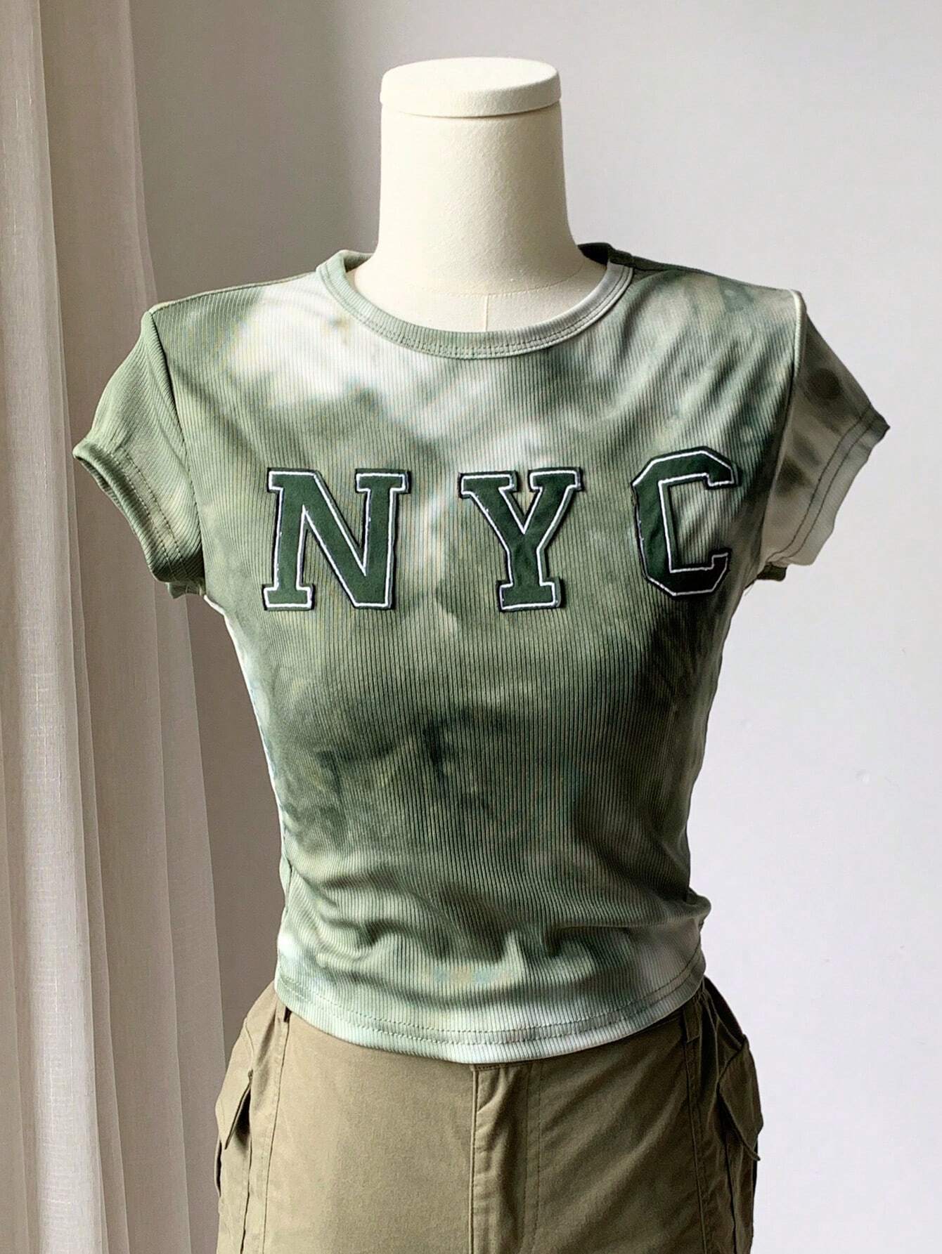 Comfortcana Women's Stylish Vintage Tie Dye Nyc Bodycon T-Shirt - Image 7