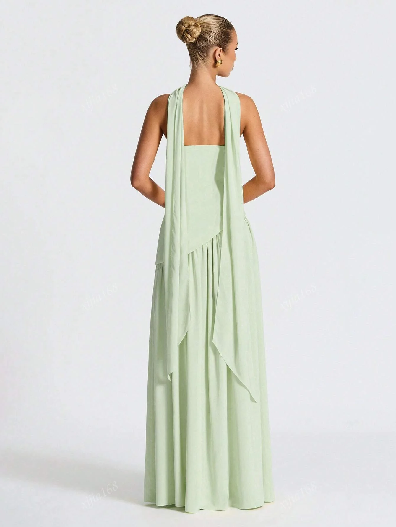 Elegant Sexy Strapless High Slit Flowy Evening Dress - Image 3