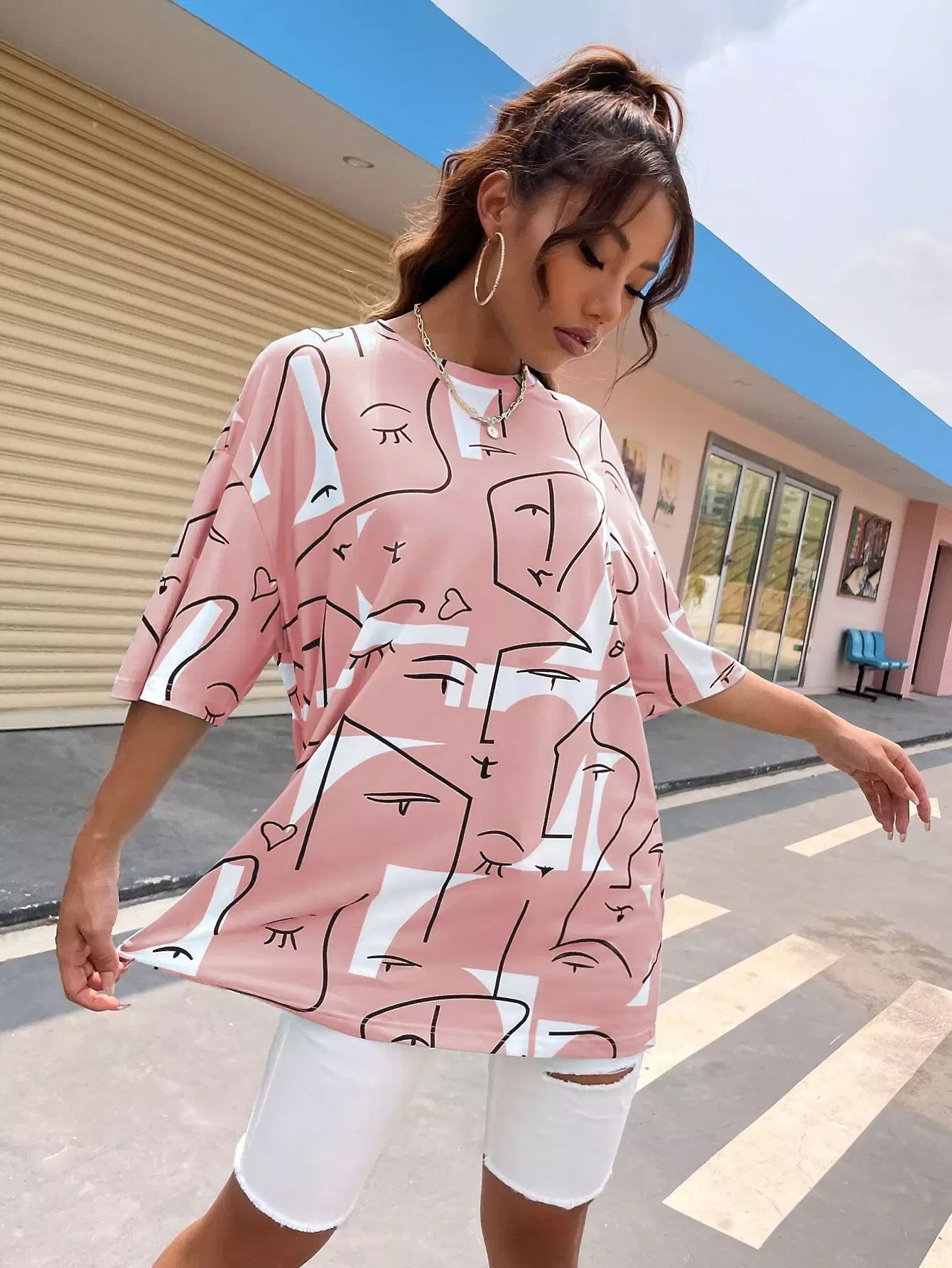 Figure Graphic Drop Shoulder Tee - Image 5