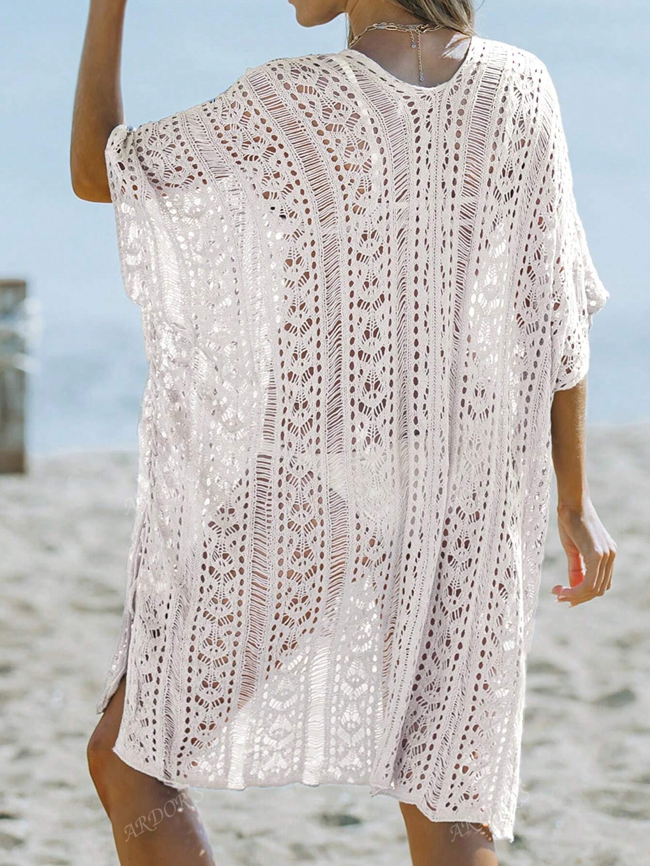 Holiday Wear Summer Ladies Smock Street Vacation Seaside Beachwear Casual Comfortable V-Neck Design Hollow Loose Fringe Oversized Elegant Fashion New Knitted Pullover Ladies Smock Sweater Tops - Image 10