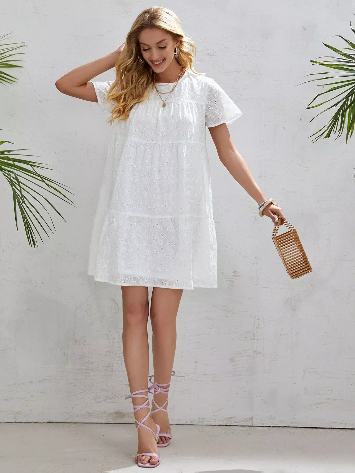 Keyhole Back Schiffy Smock Dress - Image 3
