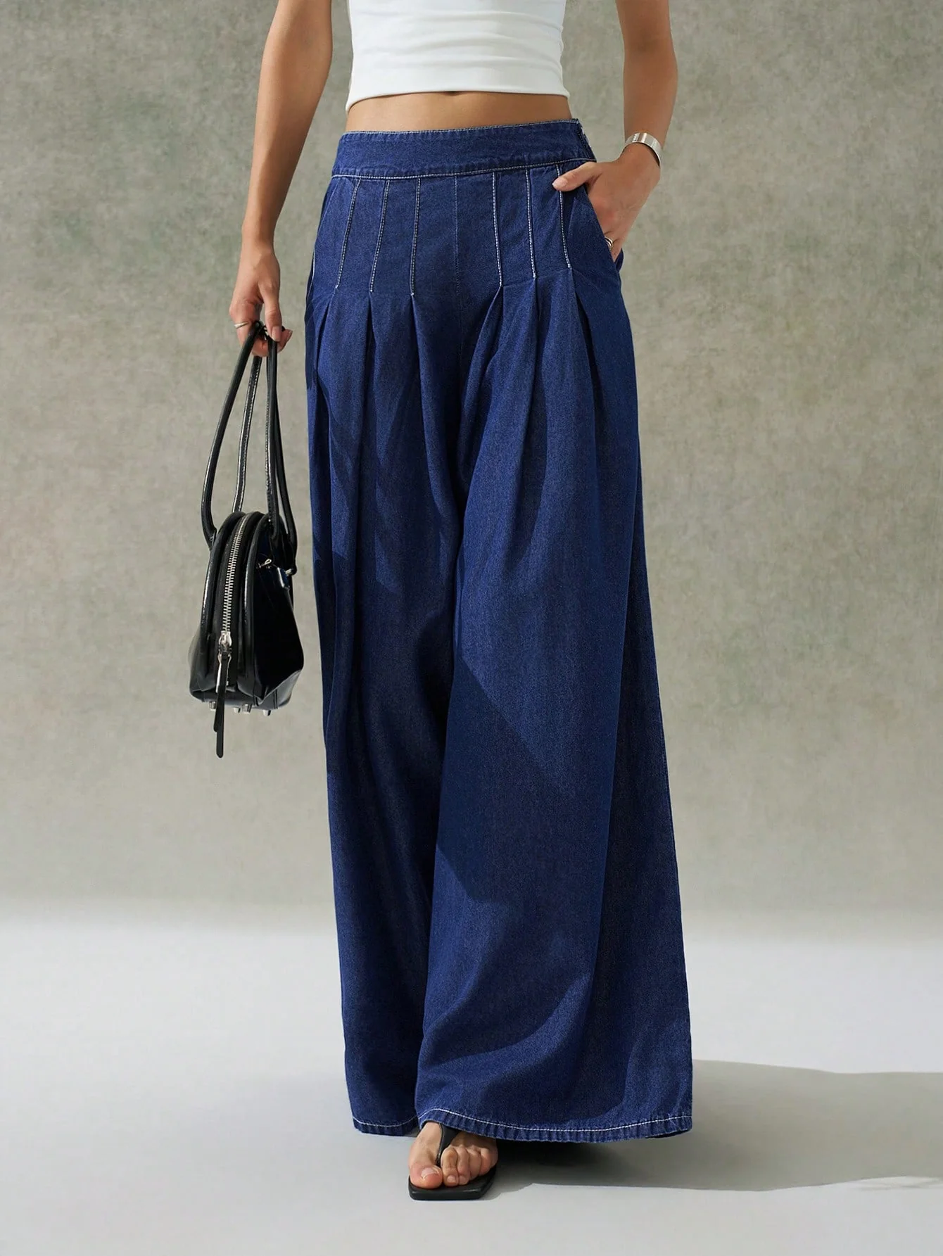 LYSMO Women's Plain Color Denim Jeans - Image 3