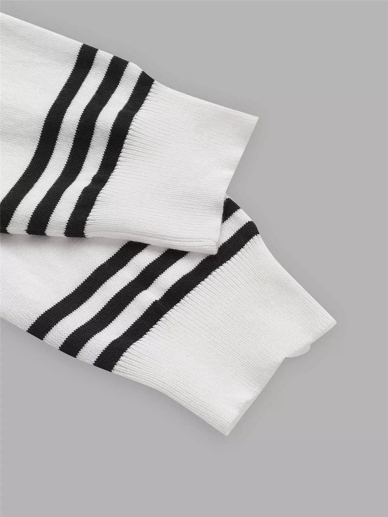 Men Stripe Pattern Mock Neck Sweater - Image 4
