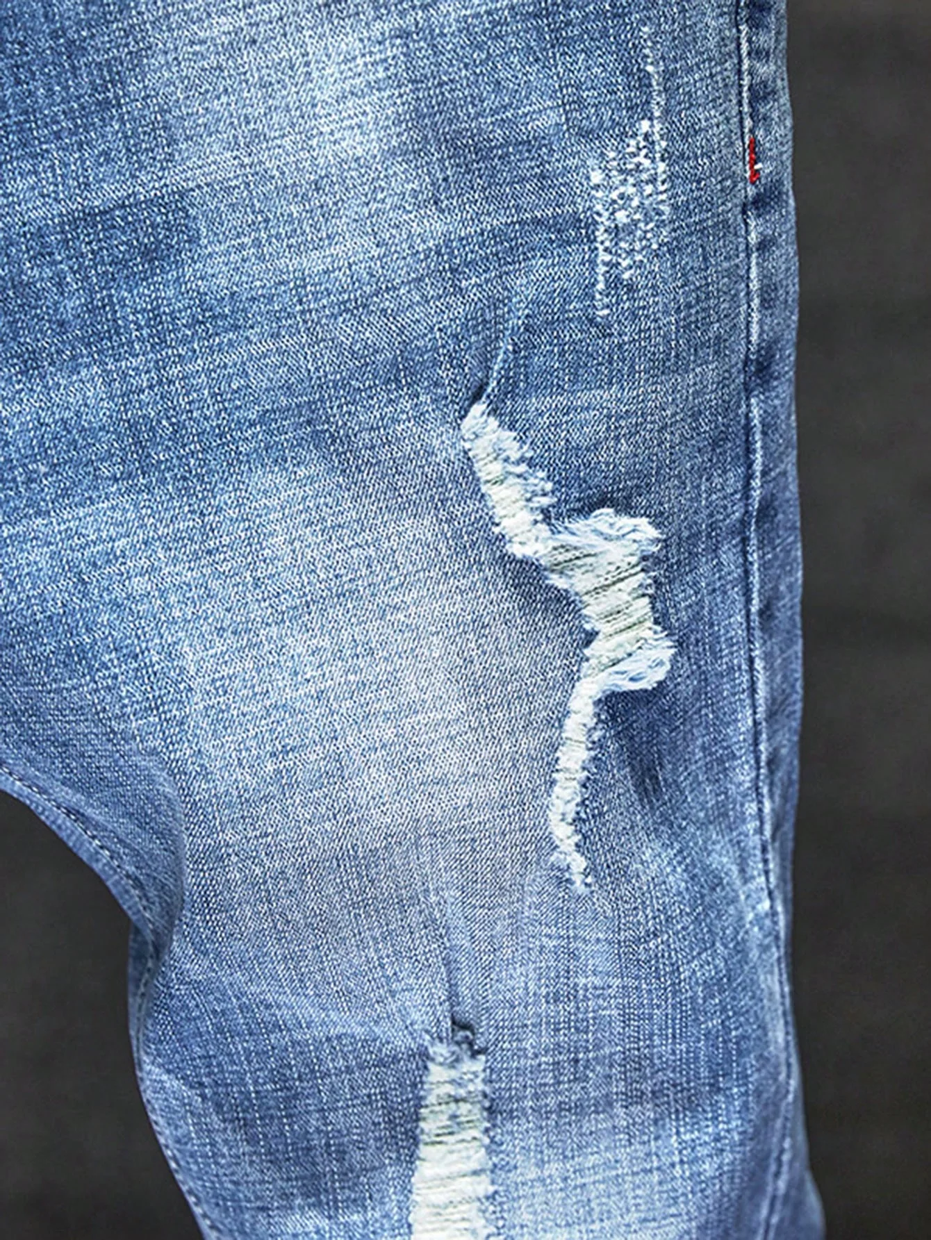 Men's Fashionable Distressed Design Denim Jeans - Image 3