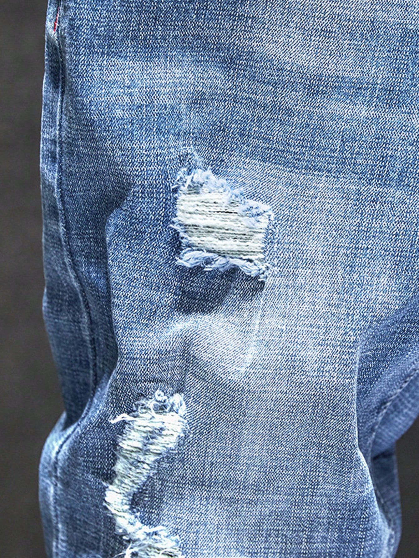 Men's Fashionable Distressed Design Denim Jeans - Image 6