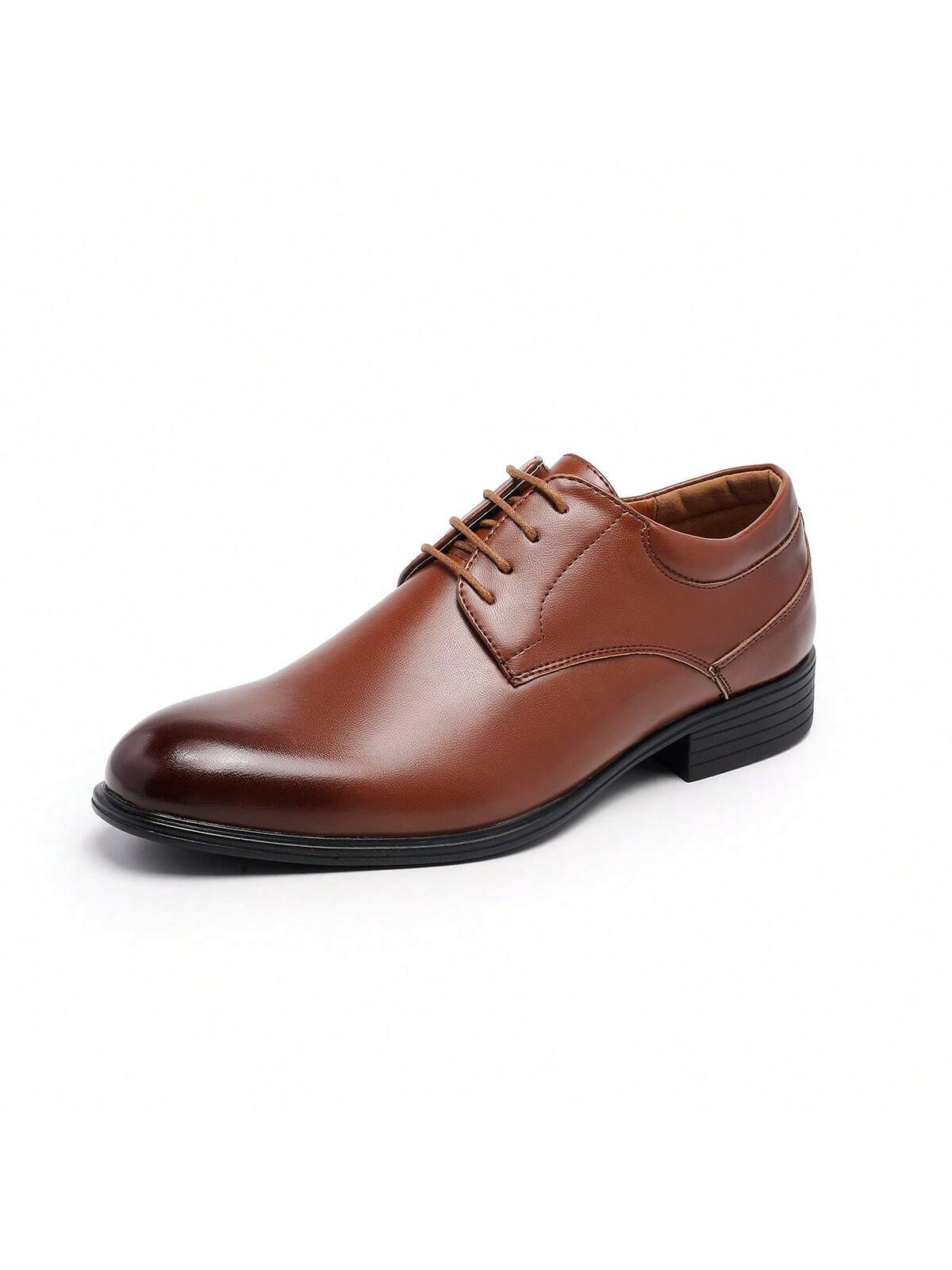 Men's Smooth Pointed Toe Lace-Up Low-Top Business Casual Shoes - Image 4