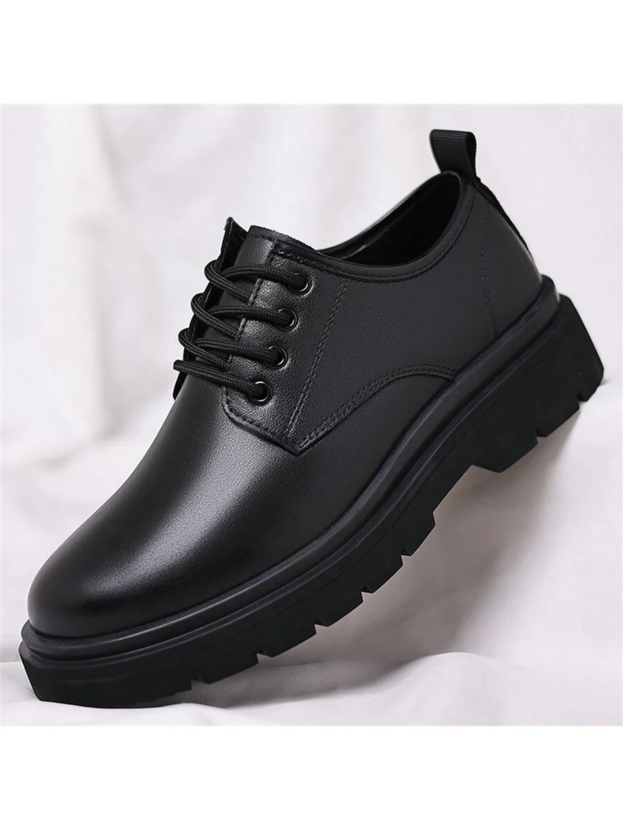 Men's Thick-Soled Dress Shoes - Stylish Lace-Up Formal Oxford Shoes For Business And Daily Wear - Image 6
