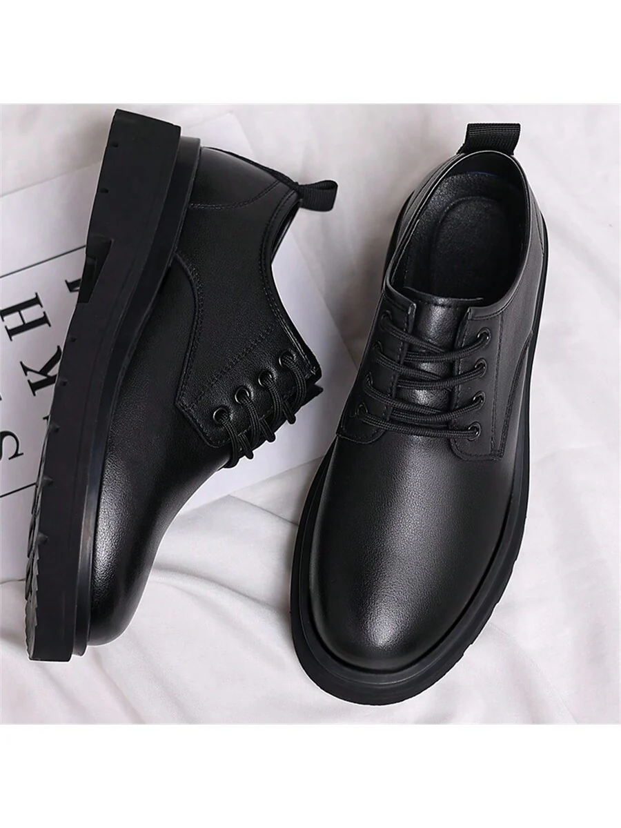 Men's Thick-Soled Dress Shoes - Stylish Lace-Up Formal Oxford Shoes For Business And Daily Wear - Image 7
