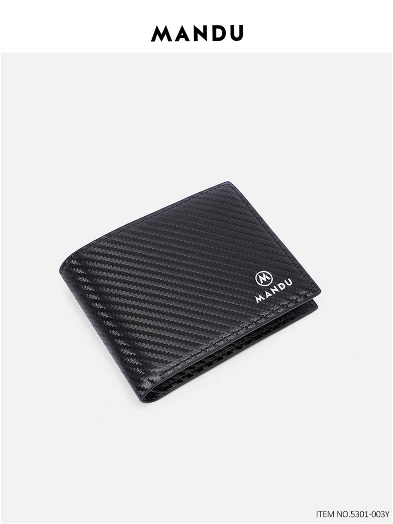 Men's wallet with small square pattern - Blue - Image 4