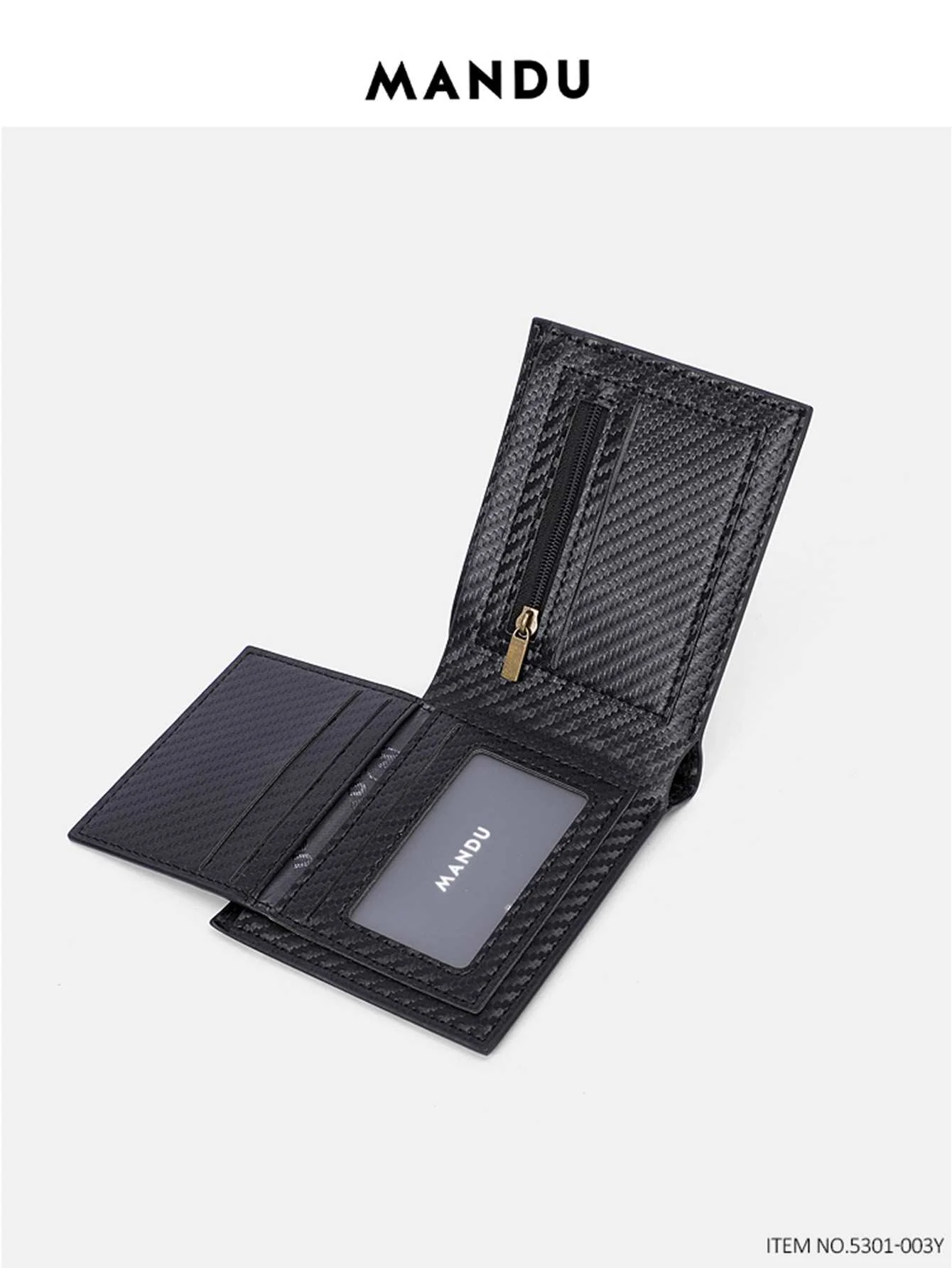 Men's wallet with small square pattern - Blue - Image 5