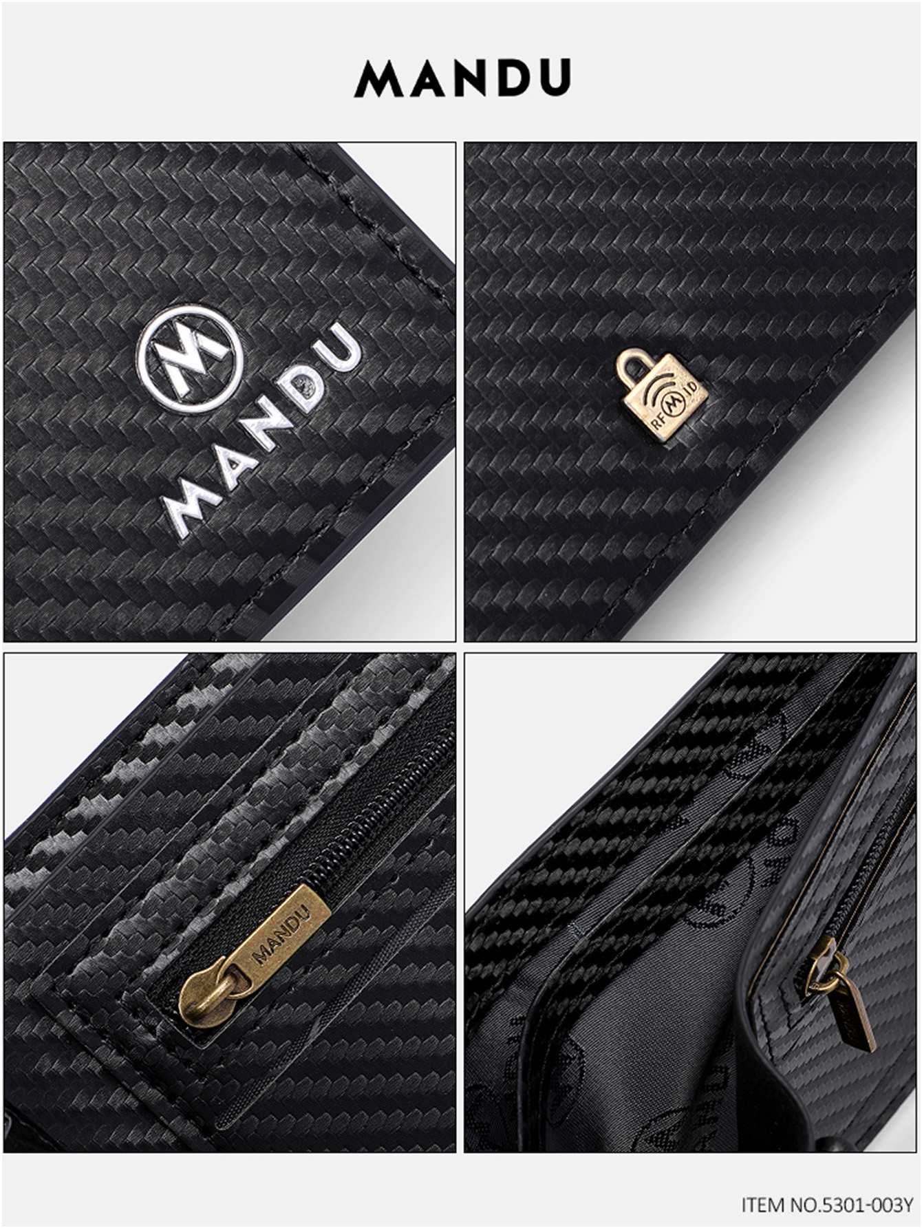 Men's wallet with small square pattern - Blue - Image 7