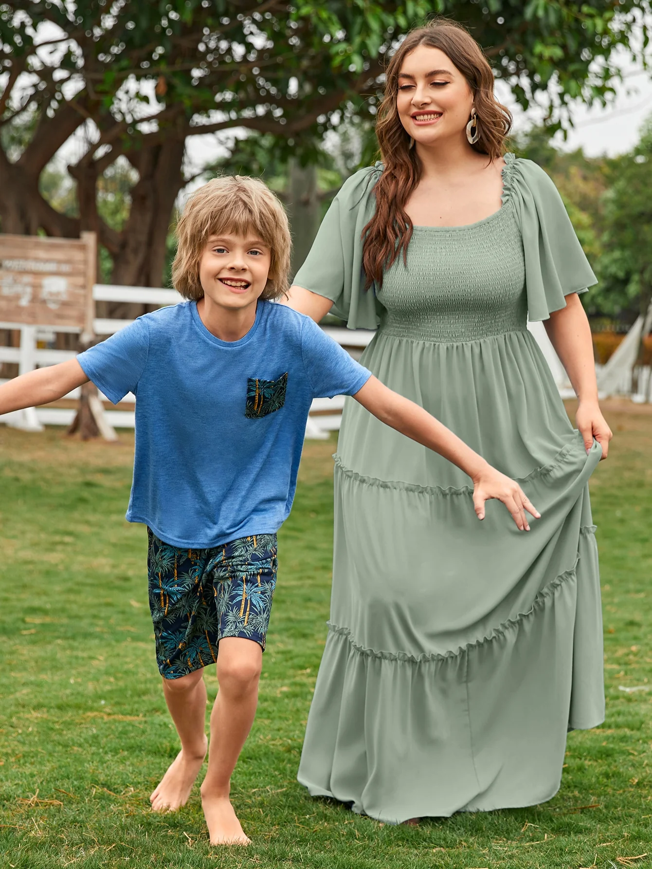Modelyn Plus Size 1pc Butterfly Sleeve Shirred Dress - Image 6