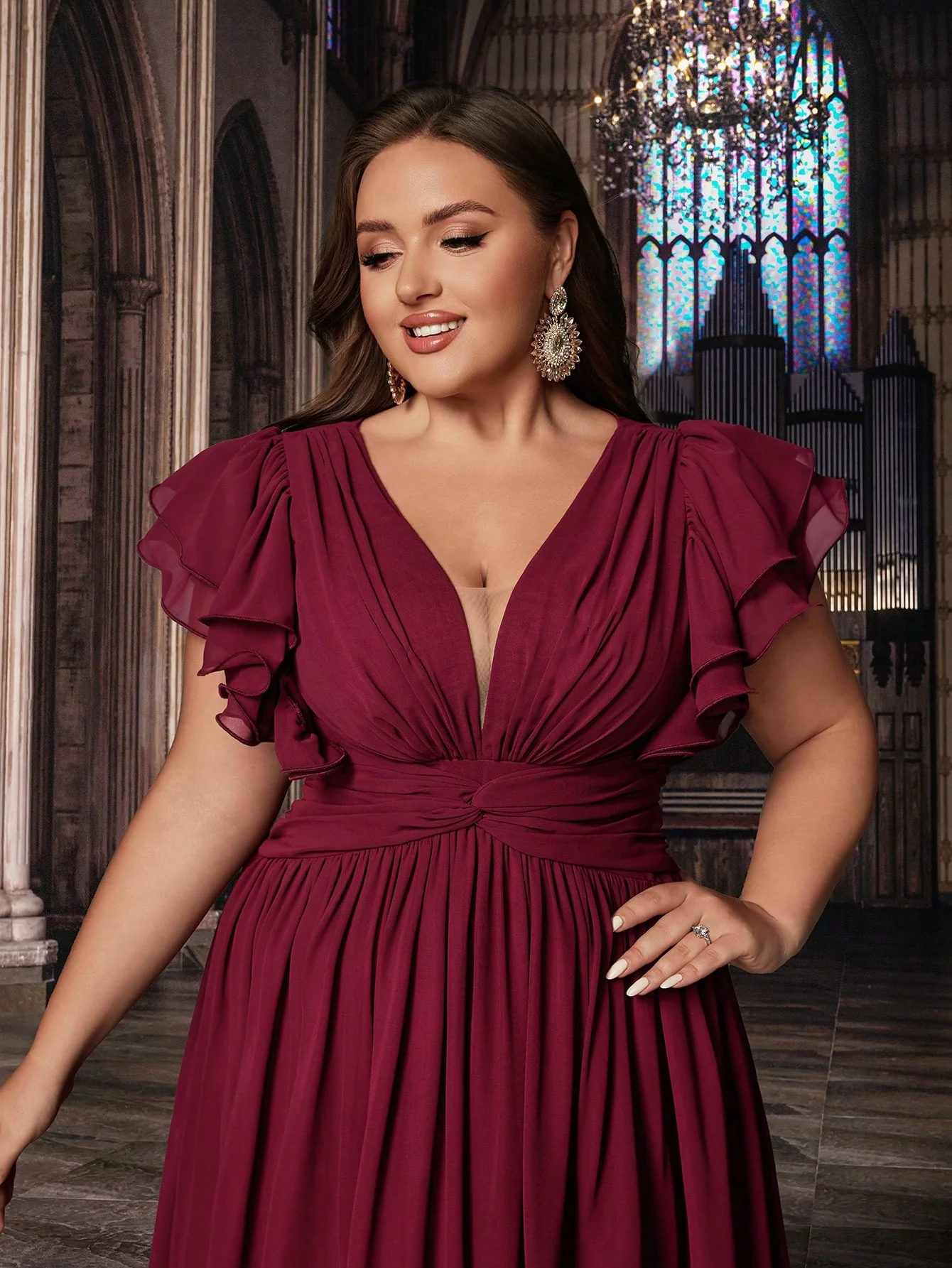 QOQ Romantic Solid Color Plus Size Women Formal Dress Bridesmaid Evening Dresses Suitable Wedding - Image 6