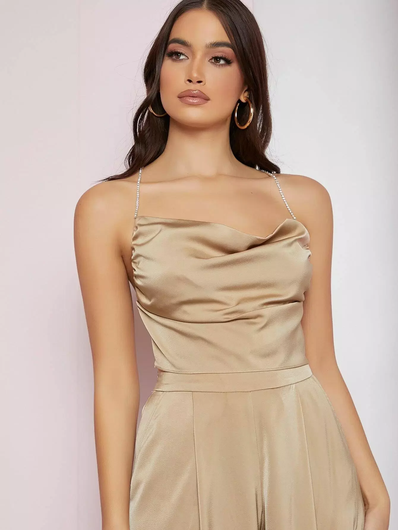 Rhinestone Strap Crisscross Backless Cami Top - Image 5