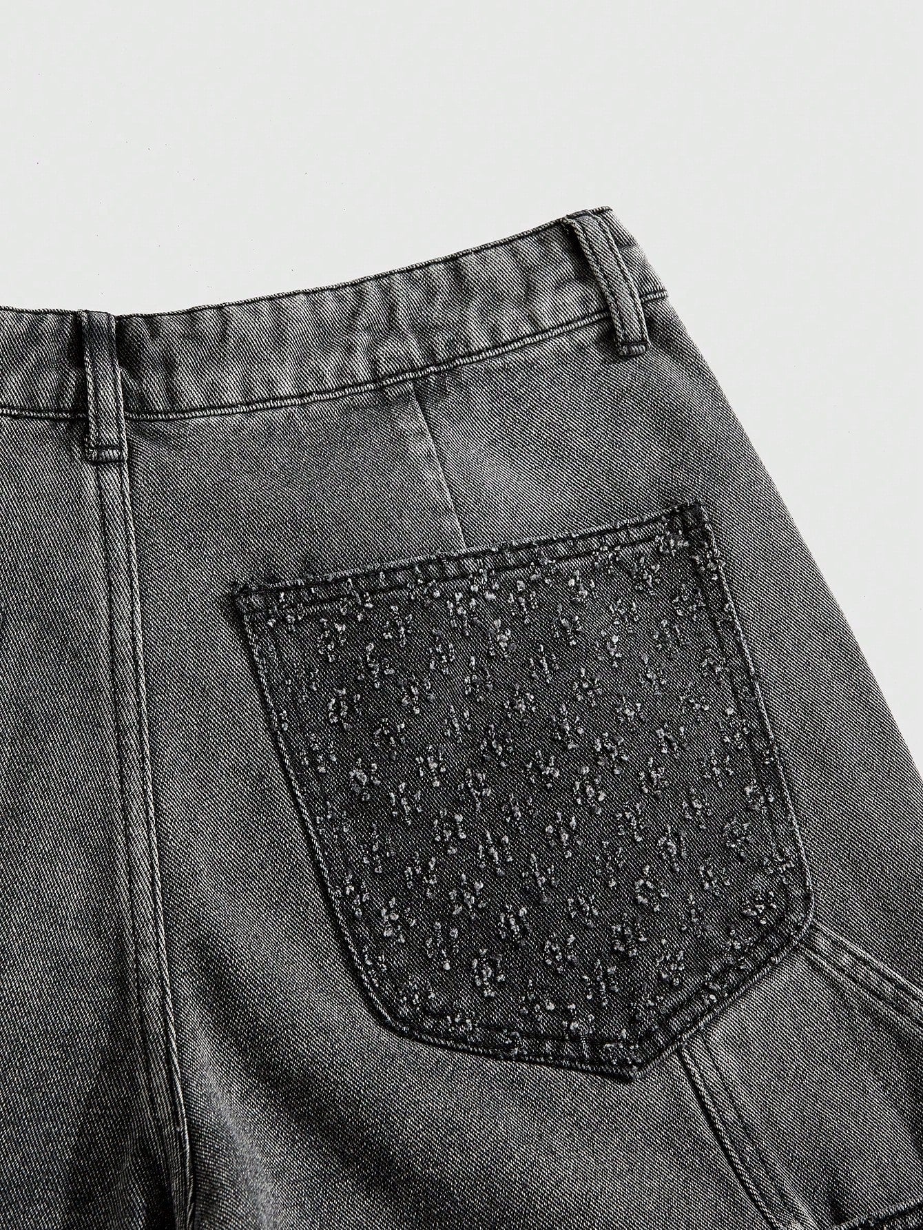 ROMWE MEN Grunge Punk Men's Color Block Washed Denim Shorts For Summer - Image 3