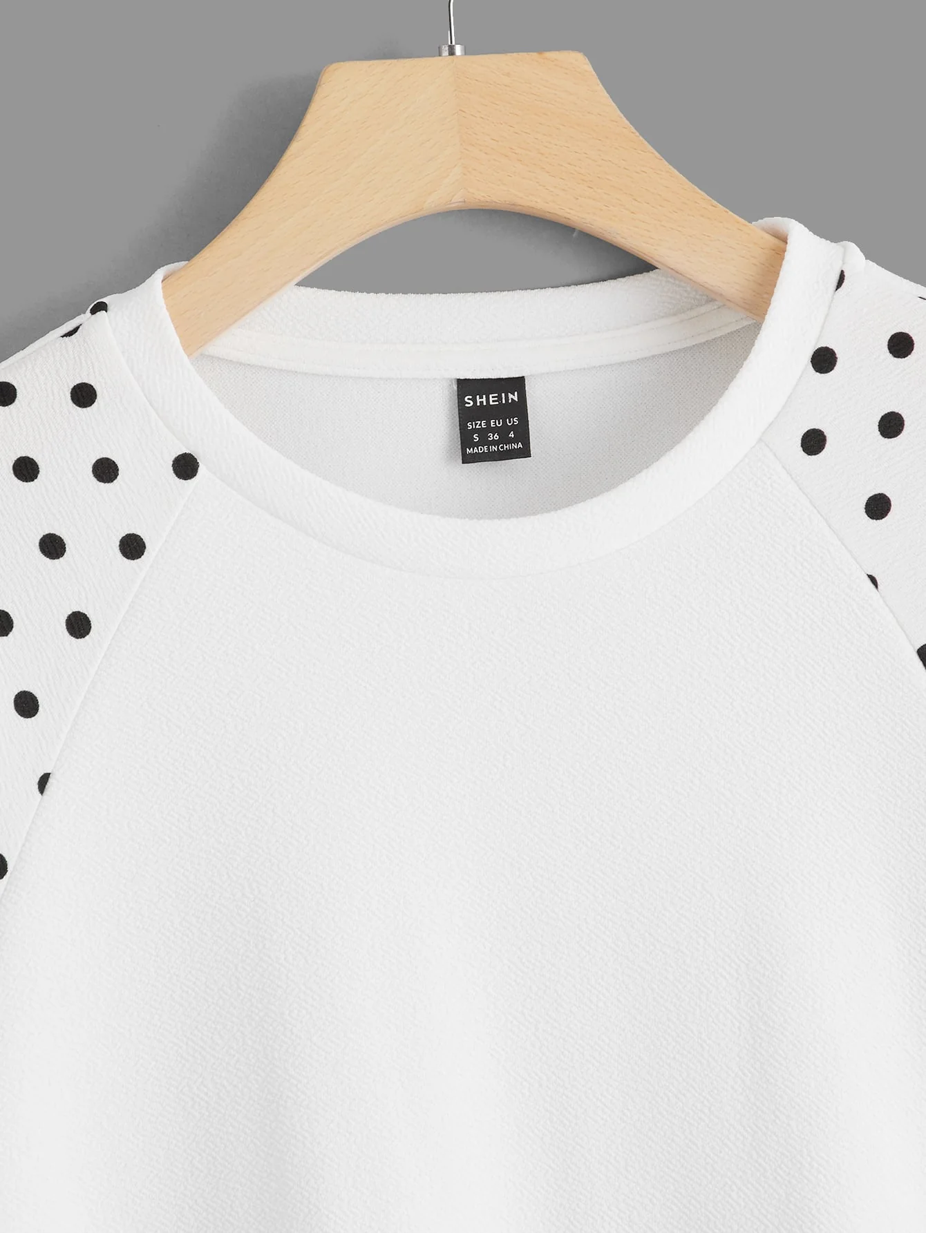 SHEIN LUNE Polka Dot Raglan Sleeve Sweatshirt - Image 4