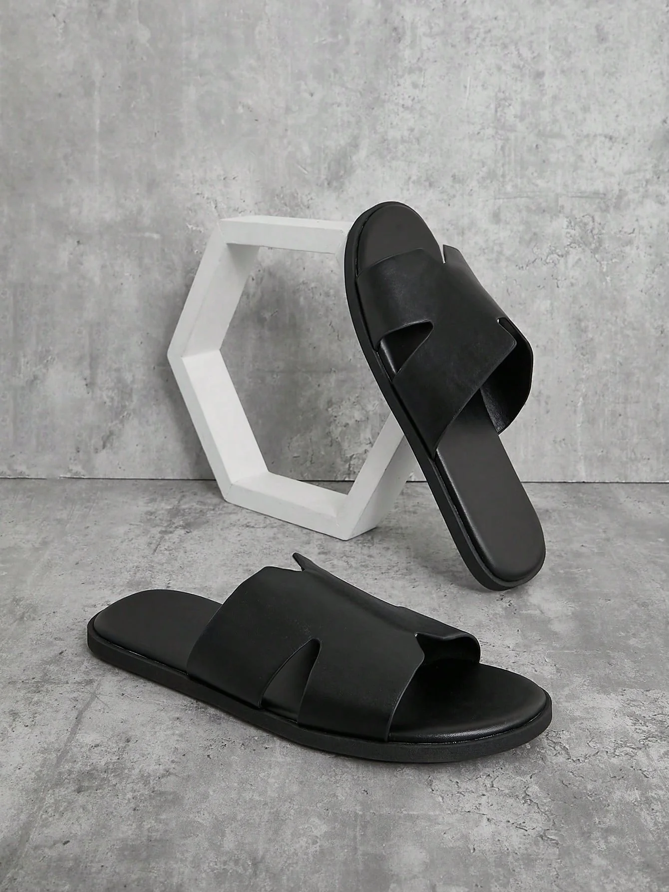 SHUZIA Men's Textured Slide Sandals-High-End Feeling - Image 4