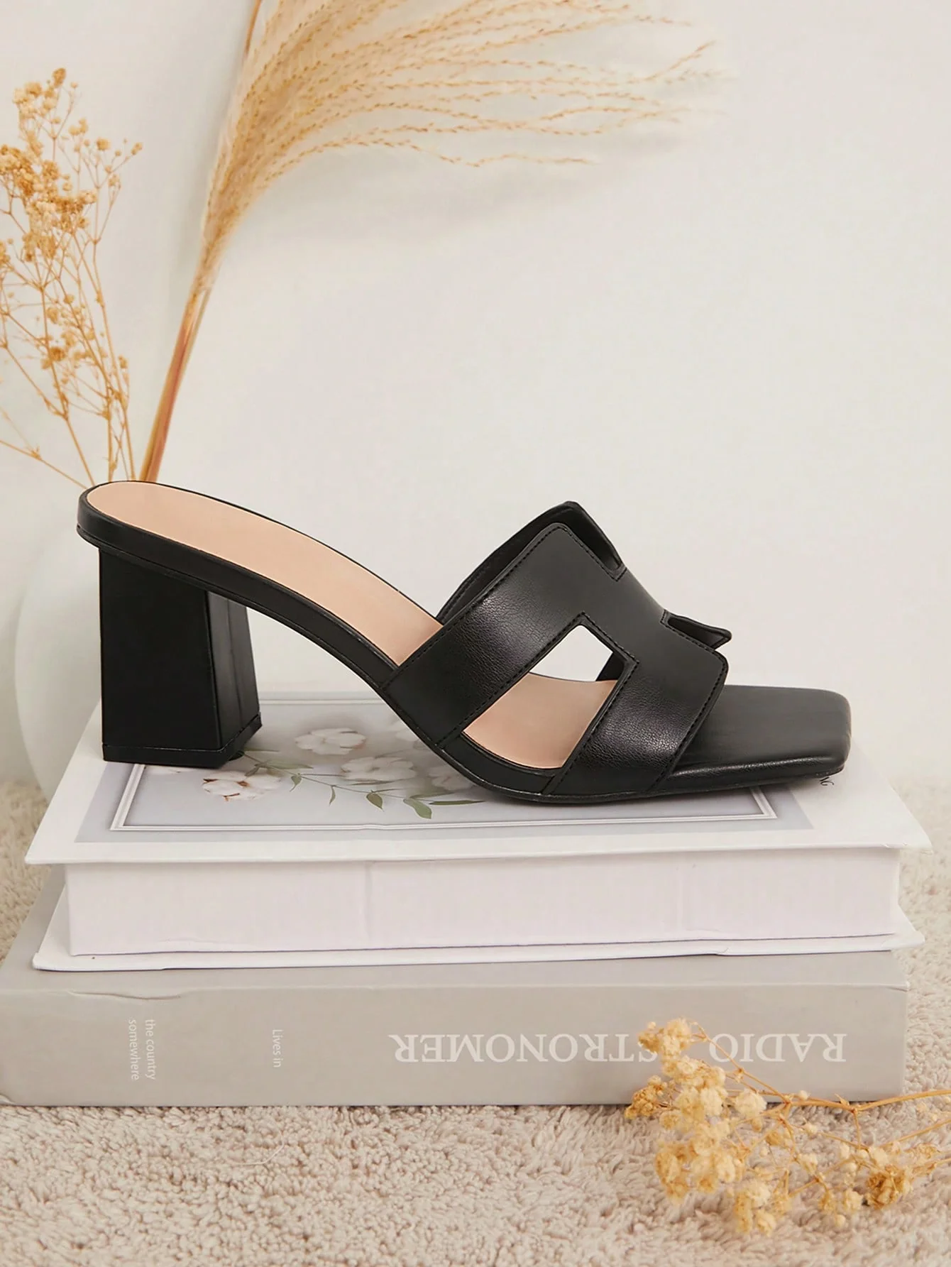 SHUZIA Women's Creative Fashion Street Style H-Shaped Band Slide Heel Sandals Holiday Vacay Vibe For And Summer Shoes Spring Shoes Spring Break Easter Prom Heels Wedding Shoes - Image 5