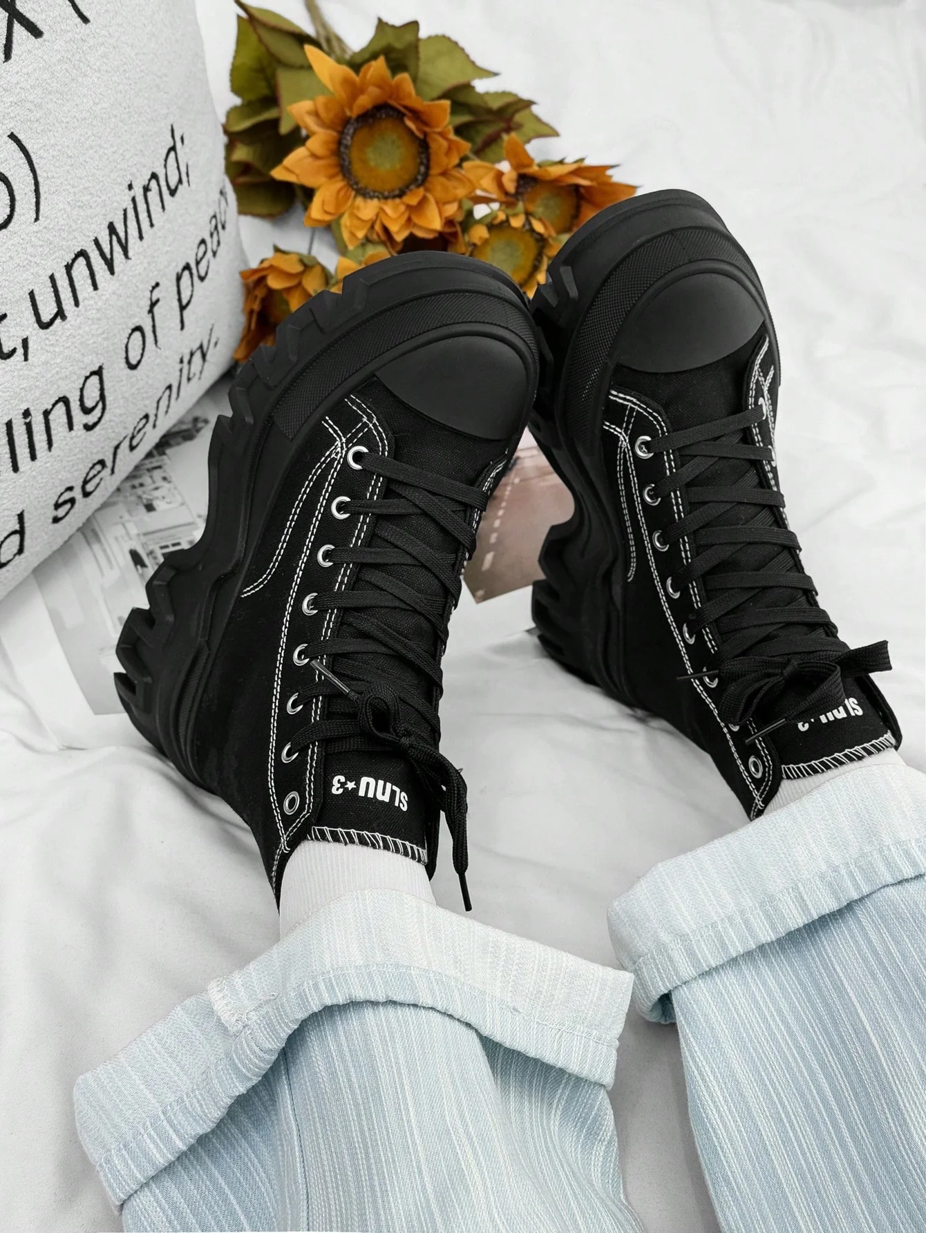 SLnU3 SLnUâک…3 Men's Casual Canvas High-Top Sneakers - Image 3