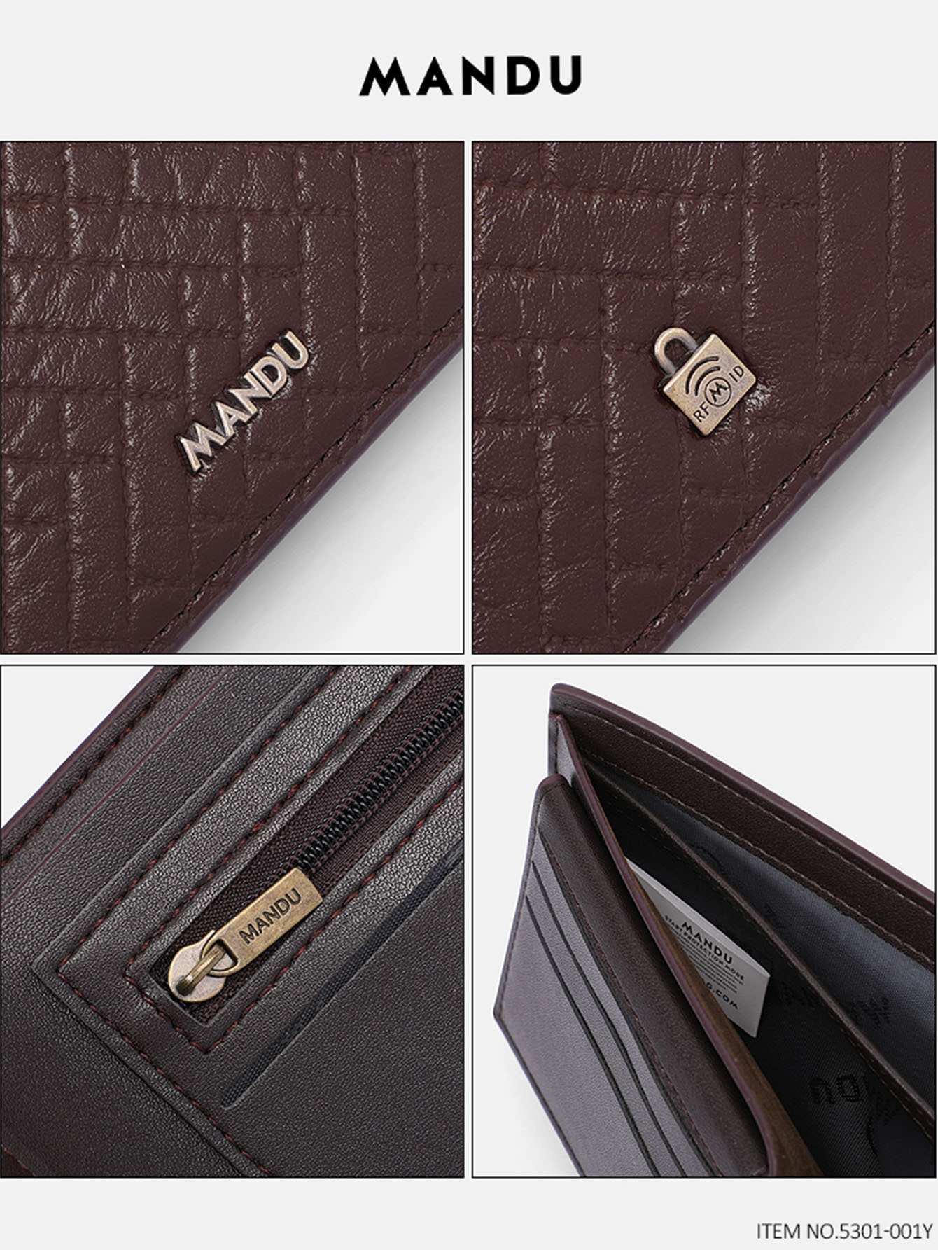 Snakeskin print men's wallet - Brown - Image 4