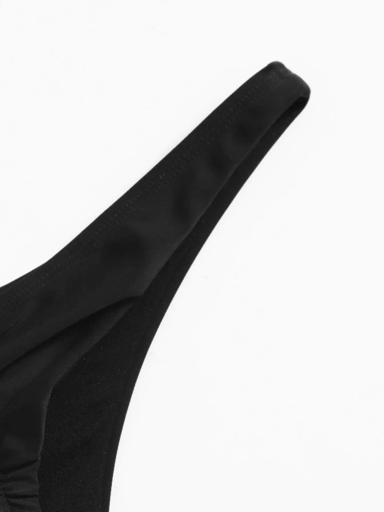Solid Halter Thong Bikini Swimsuit - Image 4