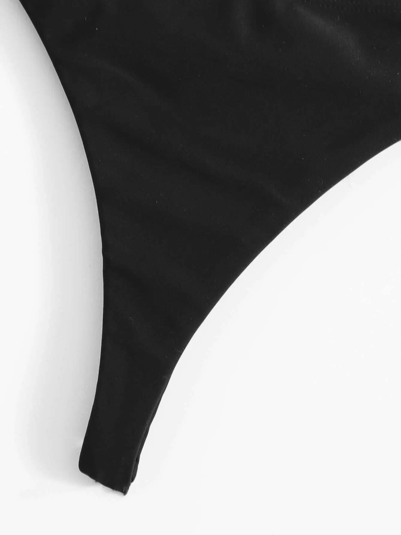 Solid Halter Thong Bikini Swimsuit - Image 5