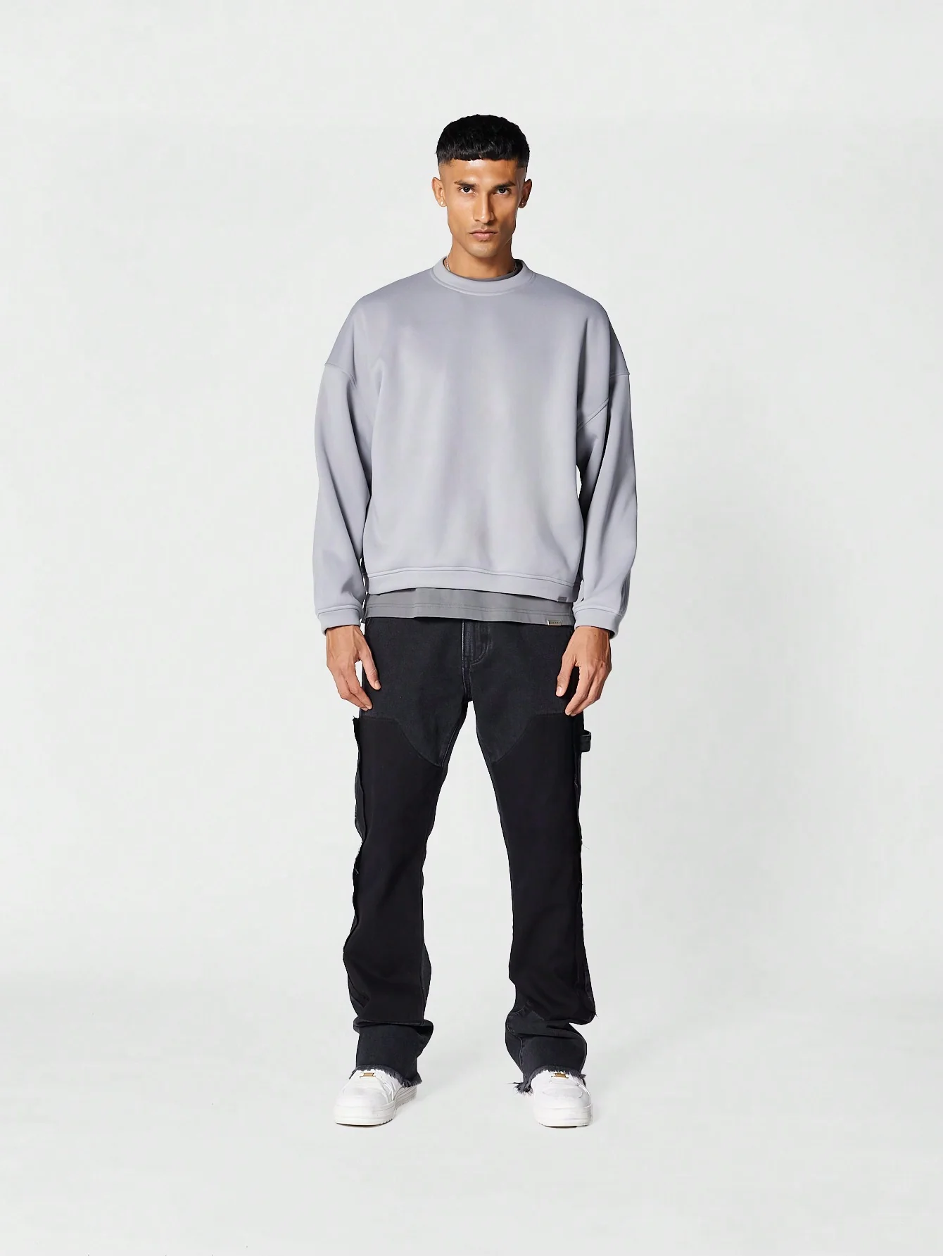 SUMWON Flare Fit Workwear Jean With Contrast Panel - Image 3