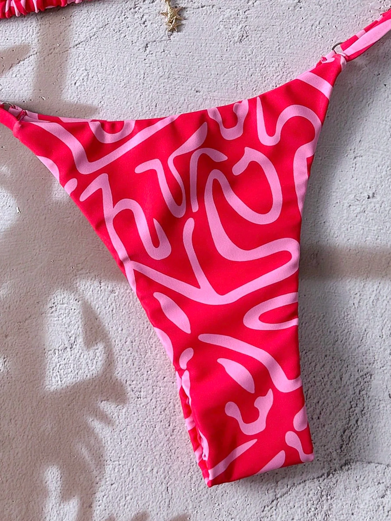 Swim Mod Women's Random Printed Metal Decor Halter Bikini Set - Image 6