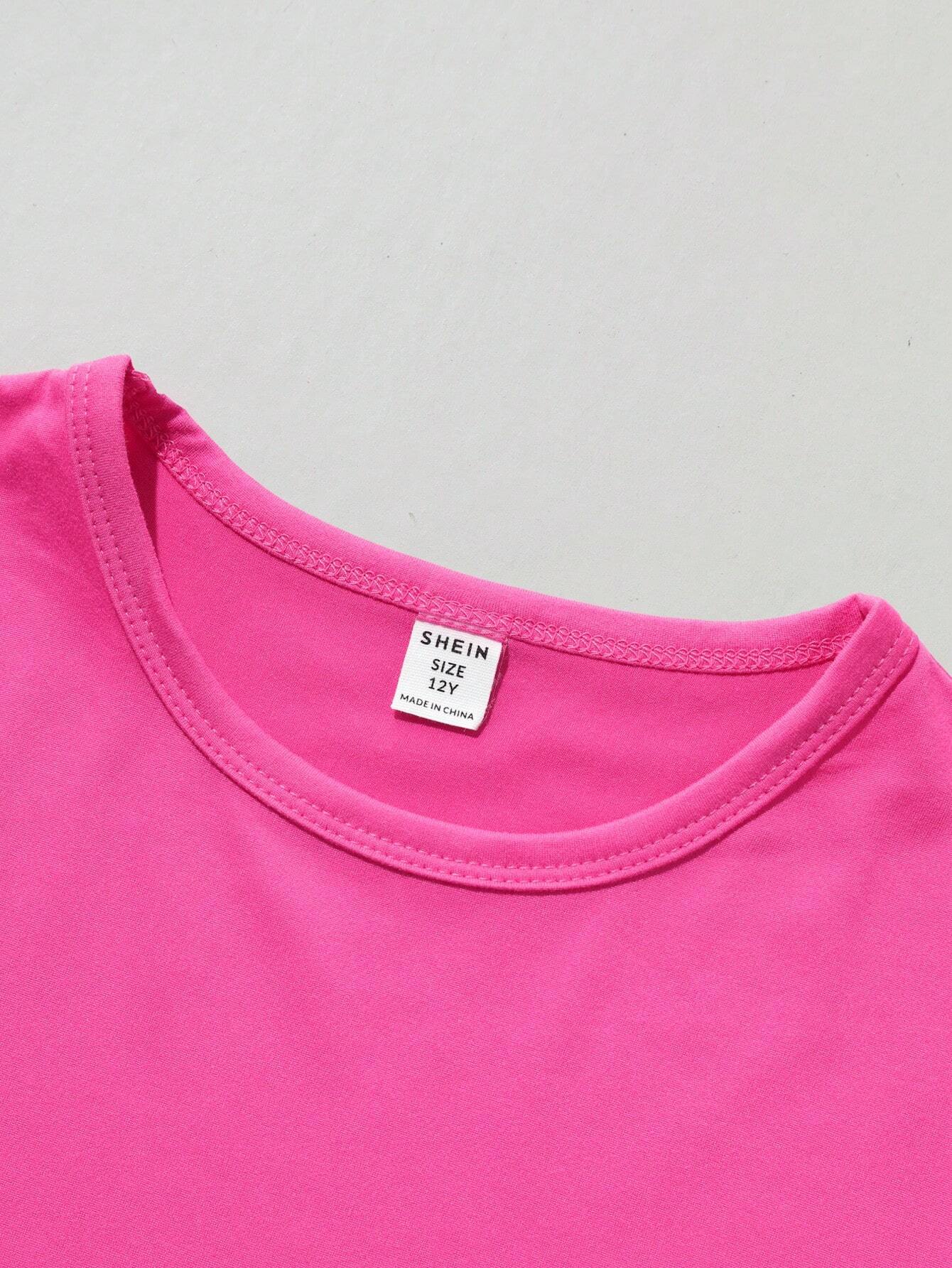 Tween Girl Graphic Print Round Neck Short Sleeve T-Shirt - Image 6