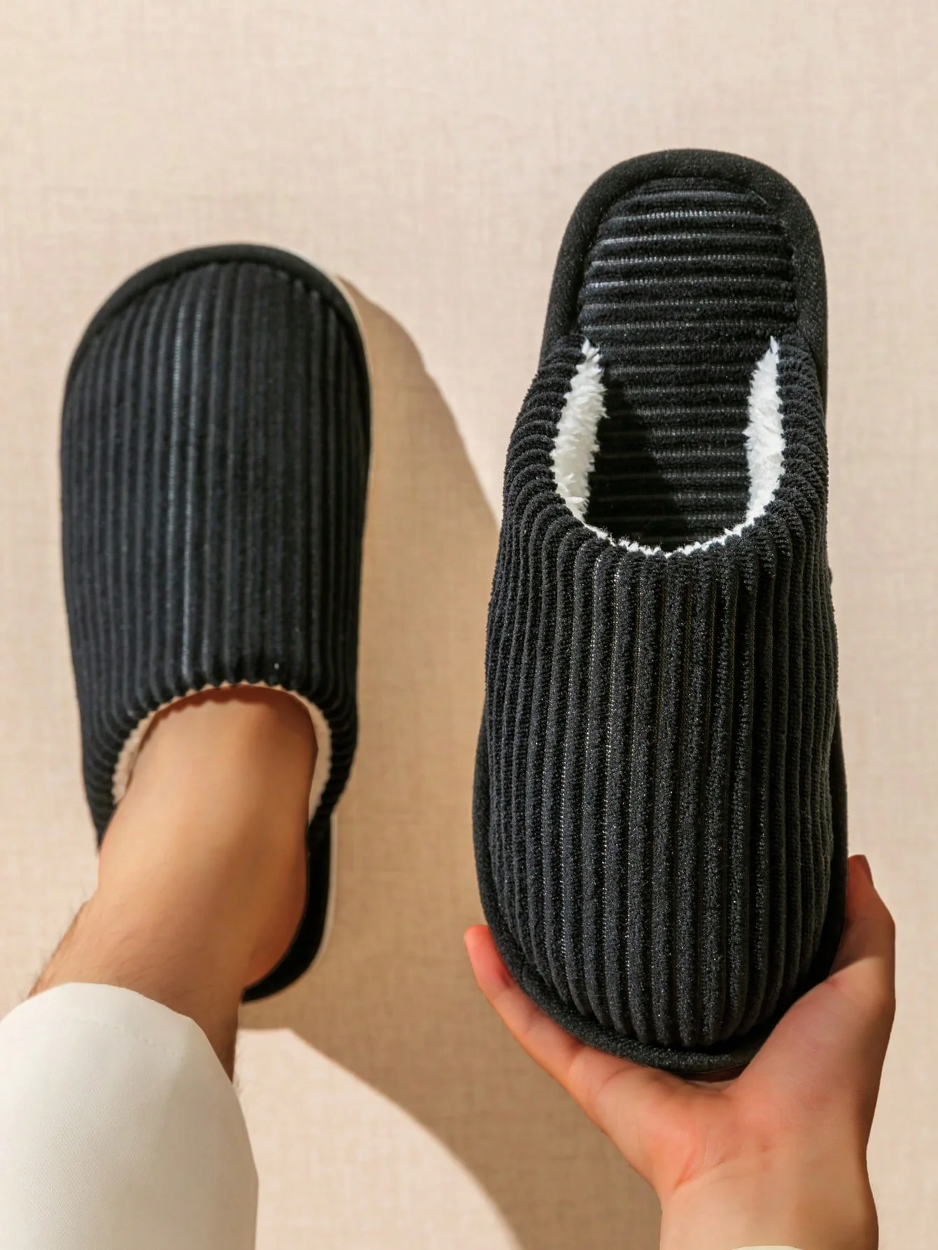 Winter Men Warm Slippers House Non-Slip Soft Shoes Comfortable Flat Heel Home Indoor Bedroom Fluffy - Image 3