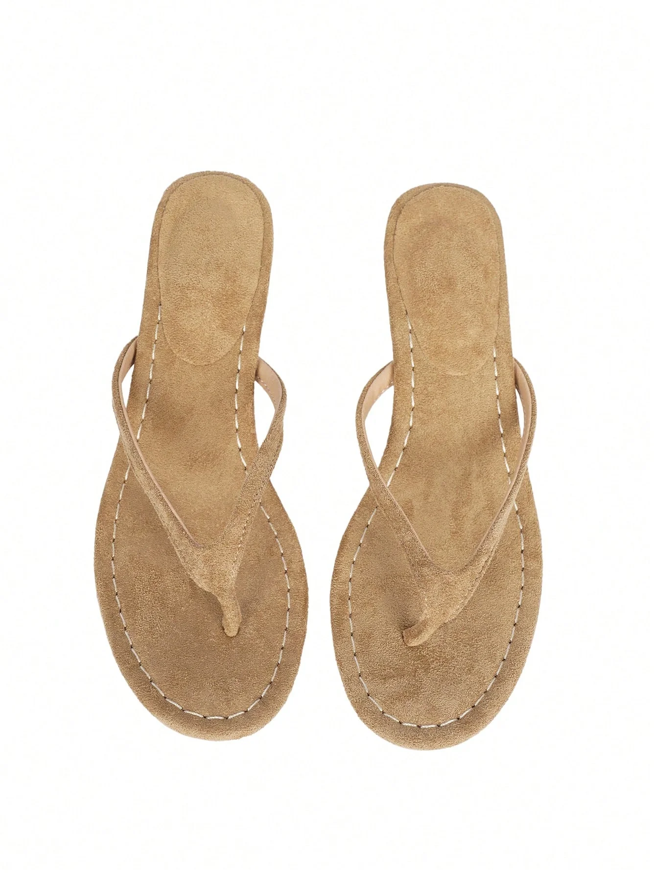 Women's Brown Suede Mid-Heel Wedge Sandals For Spring & Summer 2025 - Image 5