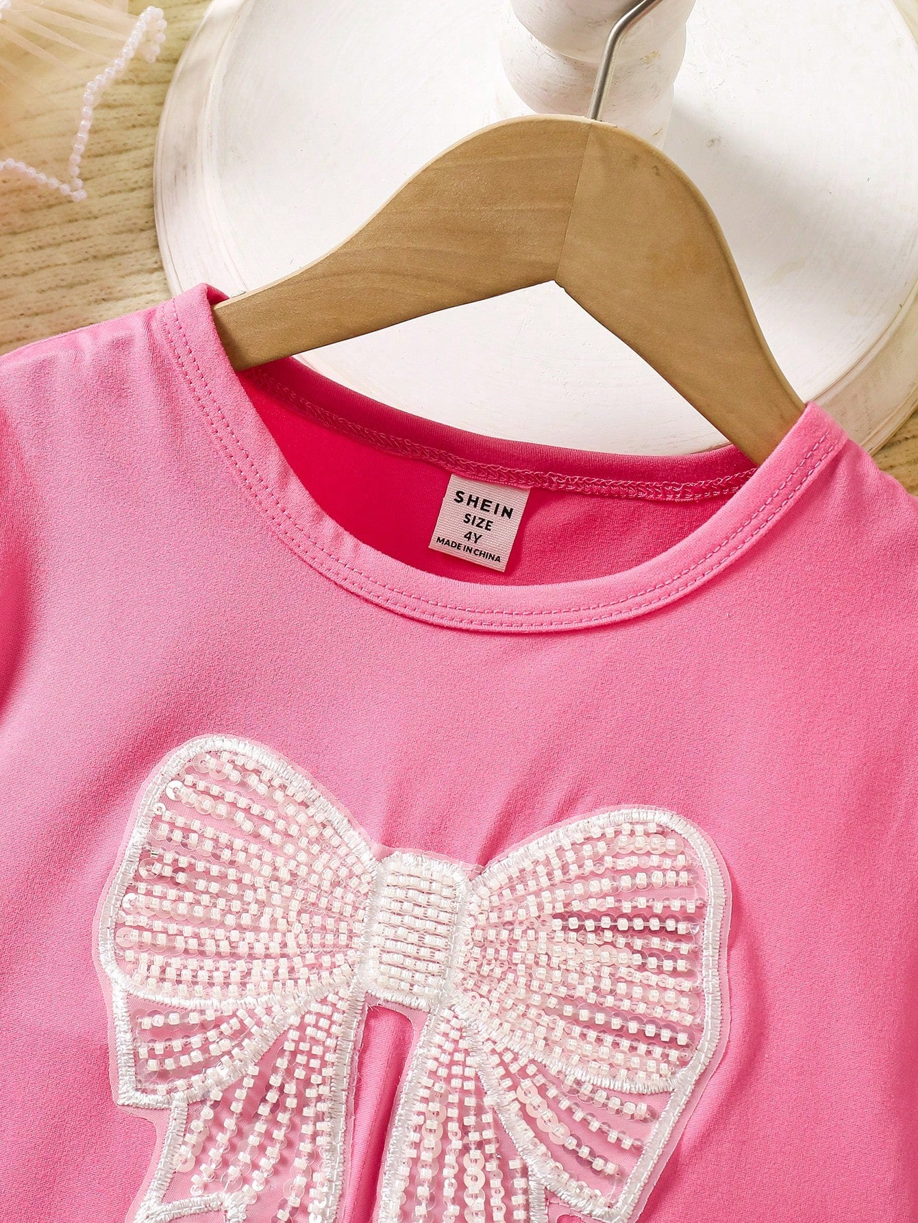 Young Girl' Casual Cute Butterfly Embroidery Round Neck Short Sleeve T-Shirt, Versatile For Daily Wear, - Image 5