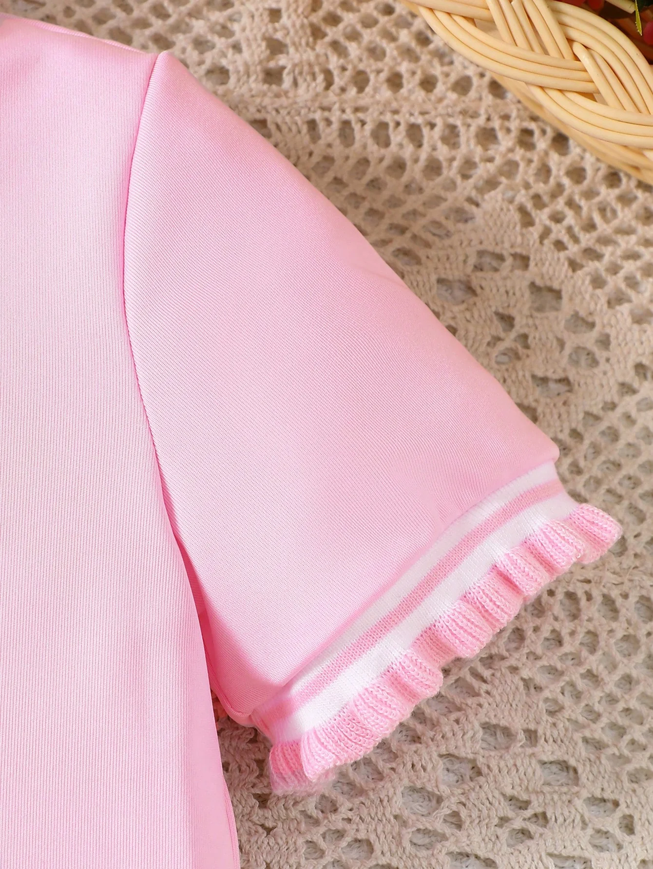 Young Girl' Ruffle Trim Polo Collar T-Shirt, Suitable For Summer - Image 5